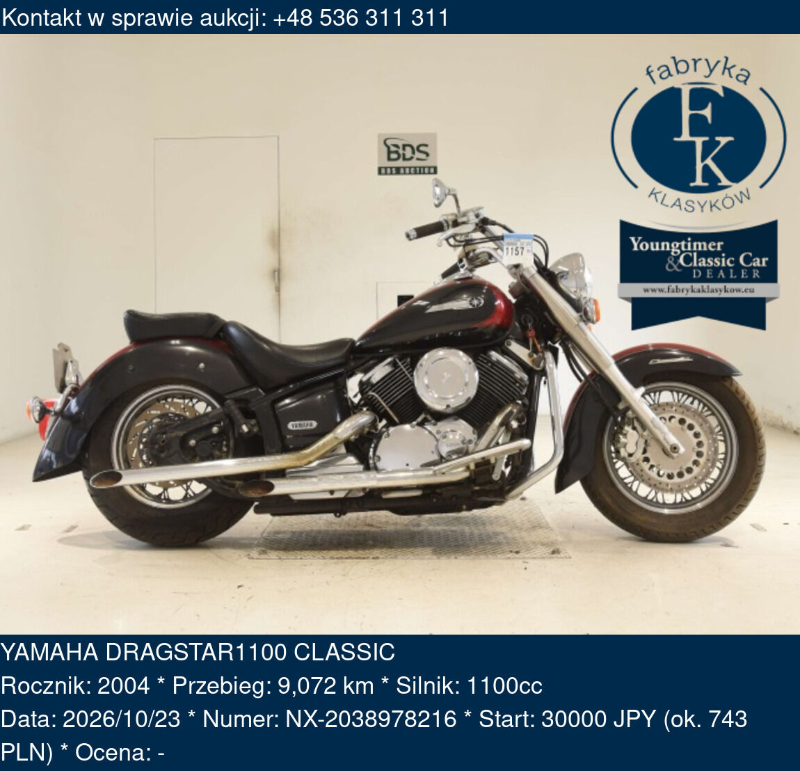 YAMAHA DRAGSTAR1100 CLASSIC 2004 - zdjęcie 2