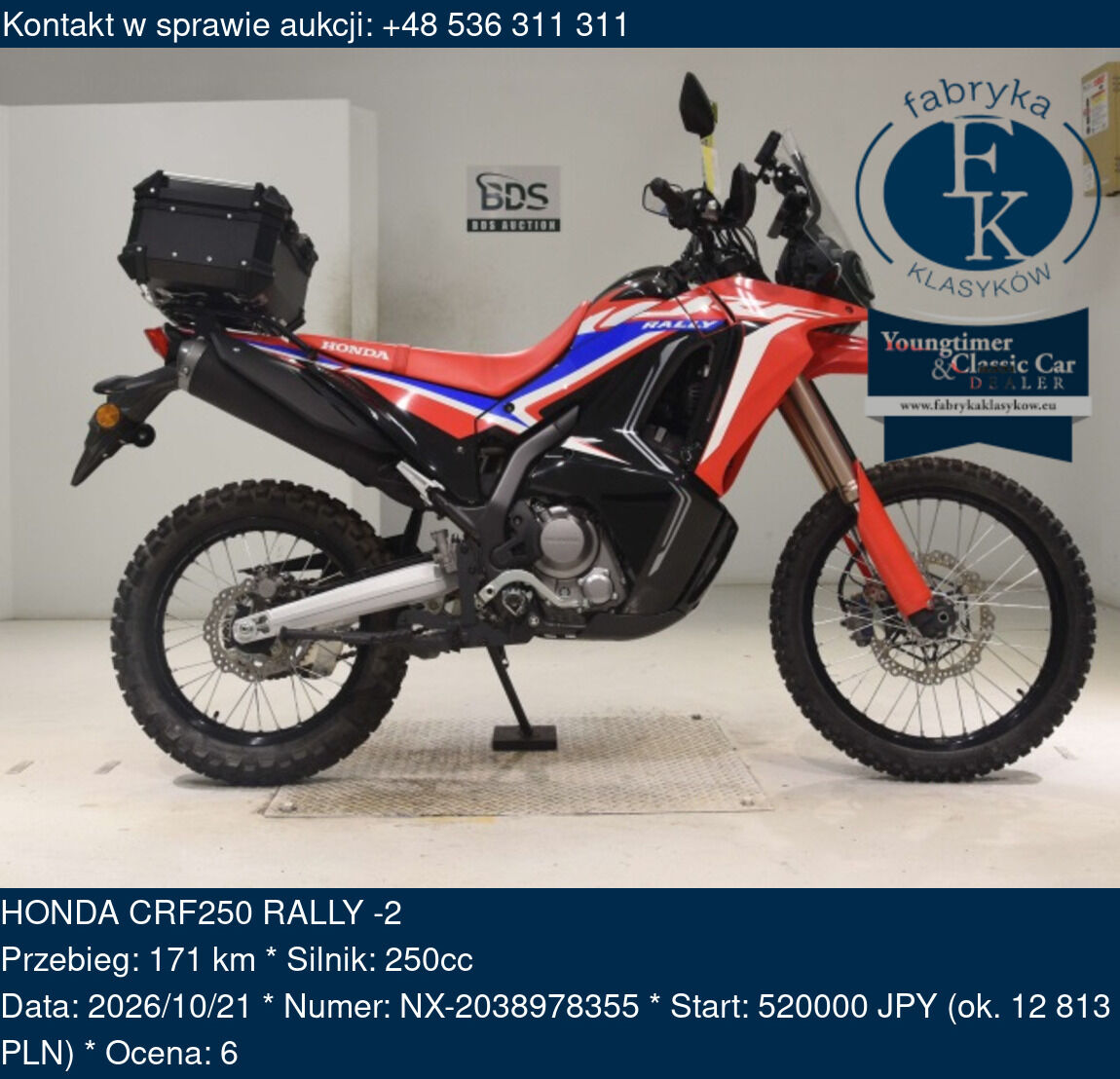HONDA CRF250 RALLY -2  - zdjęcie 2