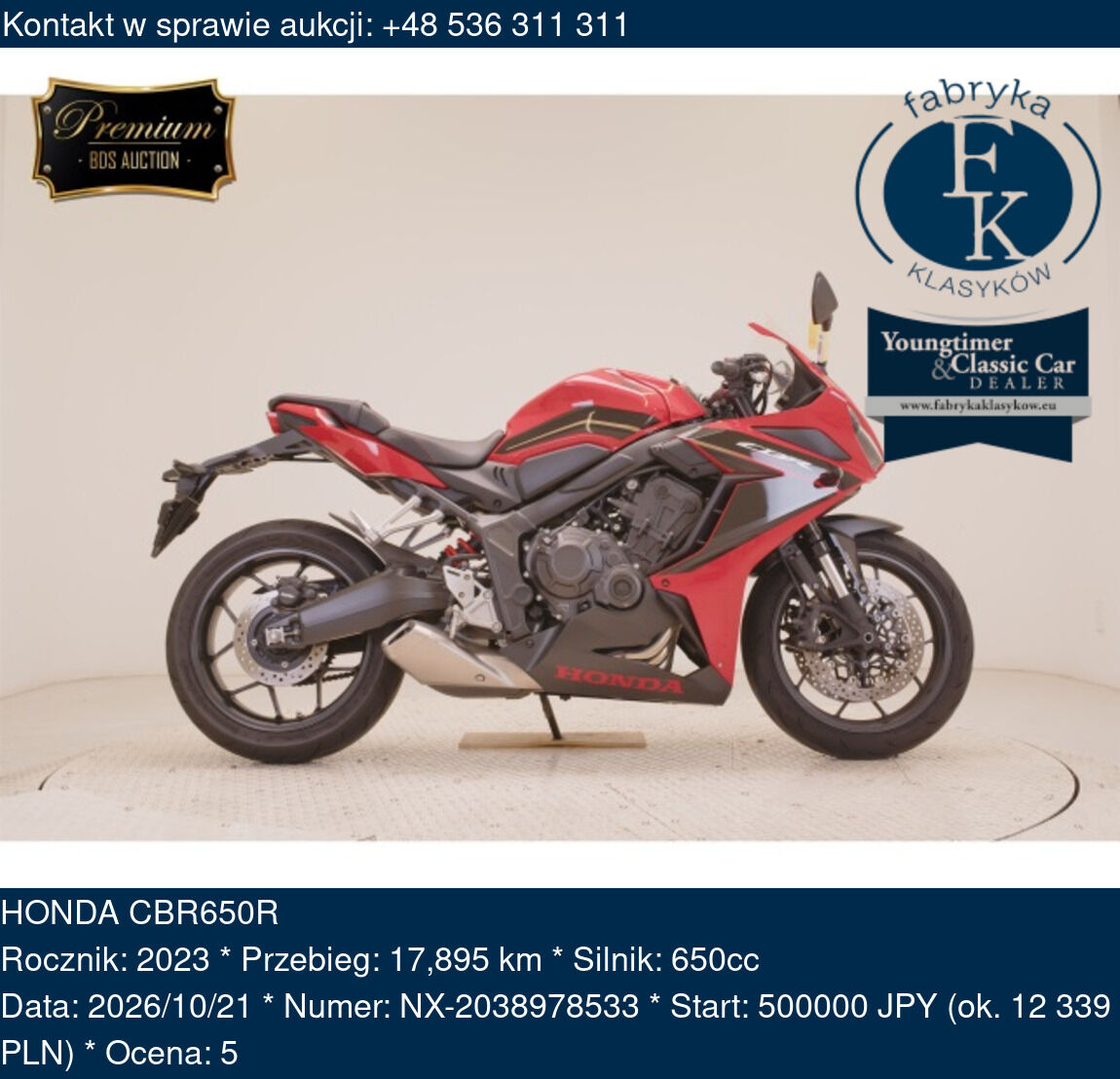 HONDA CBR650R 2023 - zdjęcie 2