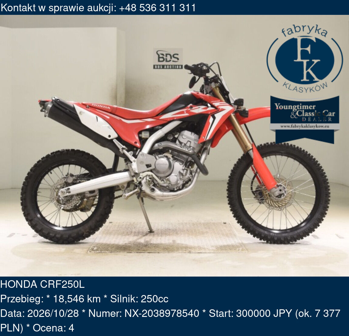 HONDA CRF250L  - zdjęcie 2