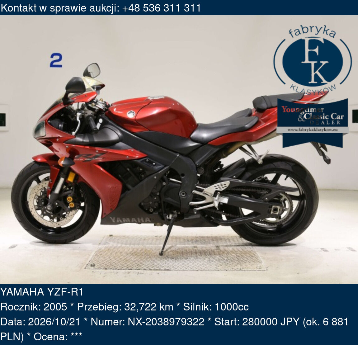 YAMAHA YZF-R1 2005 - zdjęcie 2