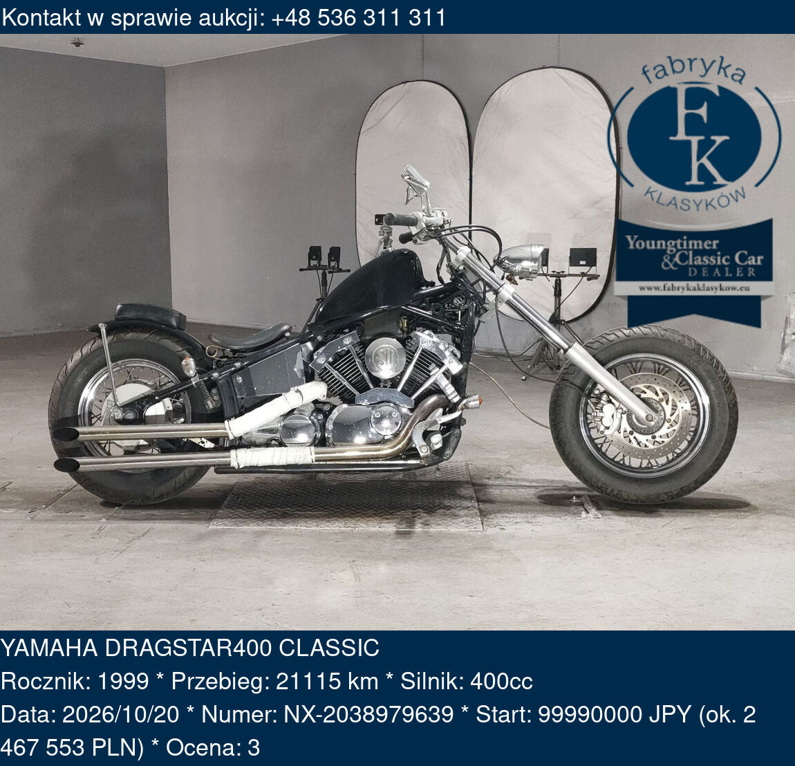 YAMAHA DRAGSTAR400 CLASSIC 1999 - zdjęcie 2