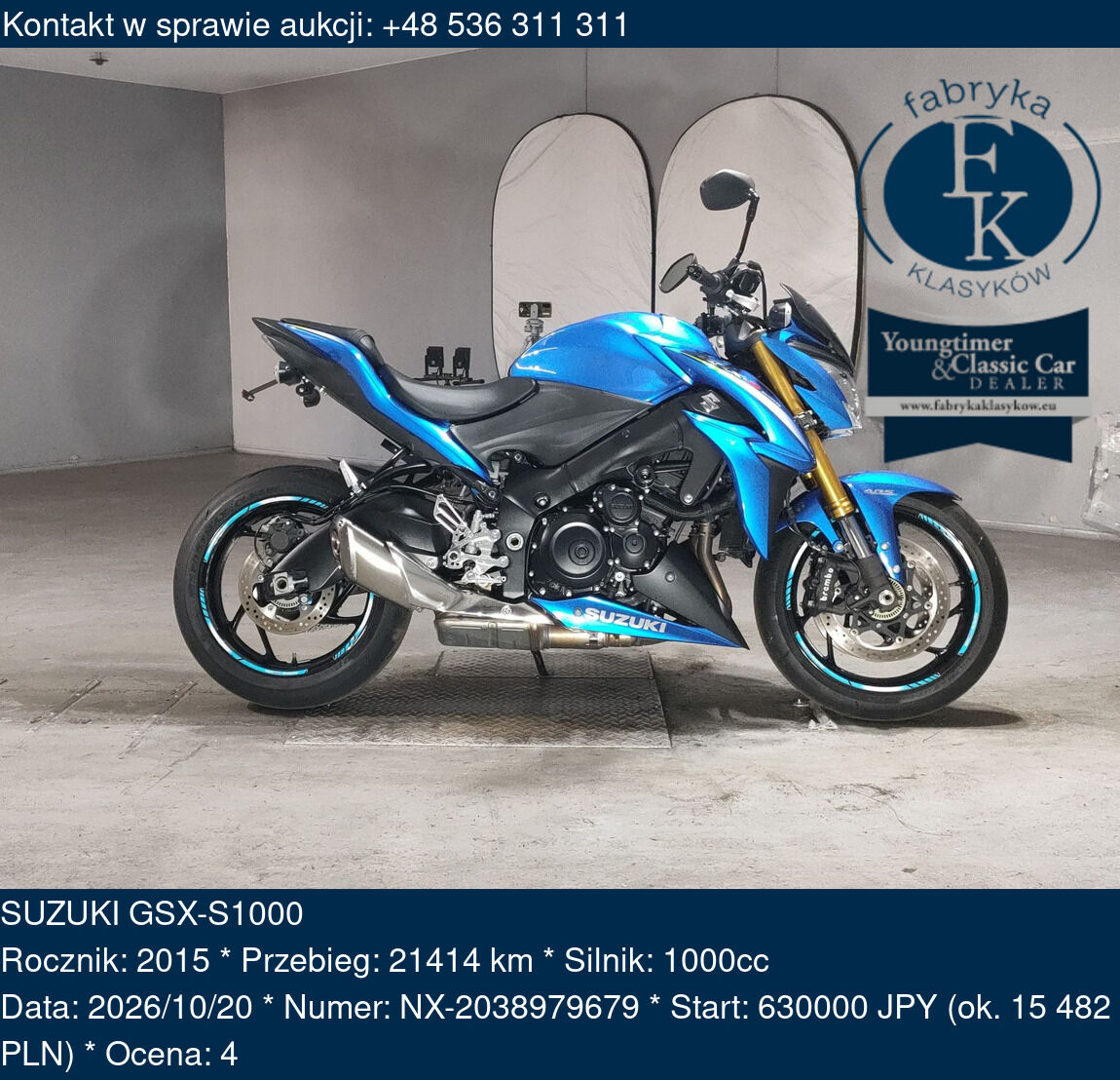 SUZUKI GSX-S1000 2015 - zdjęcie 2