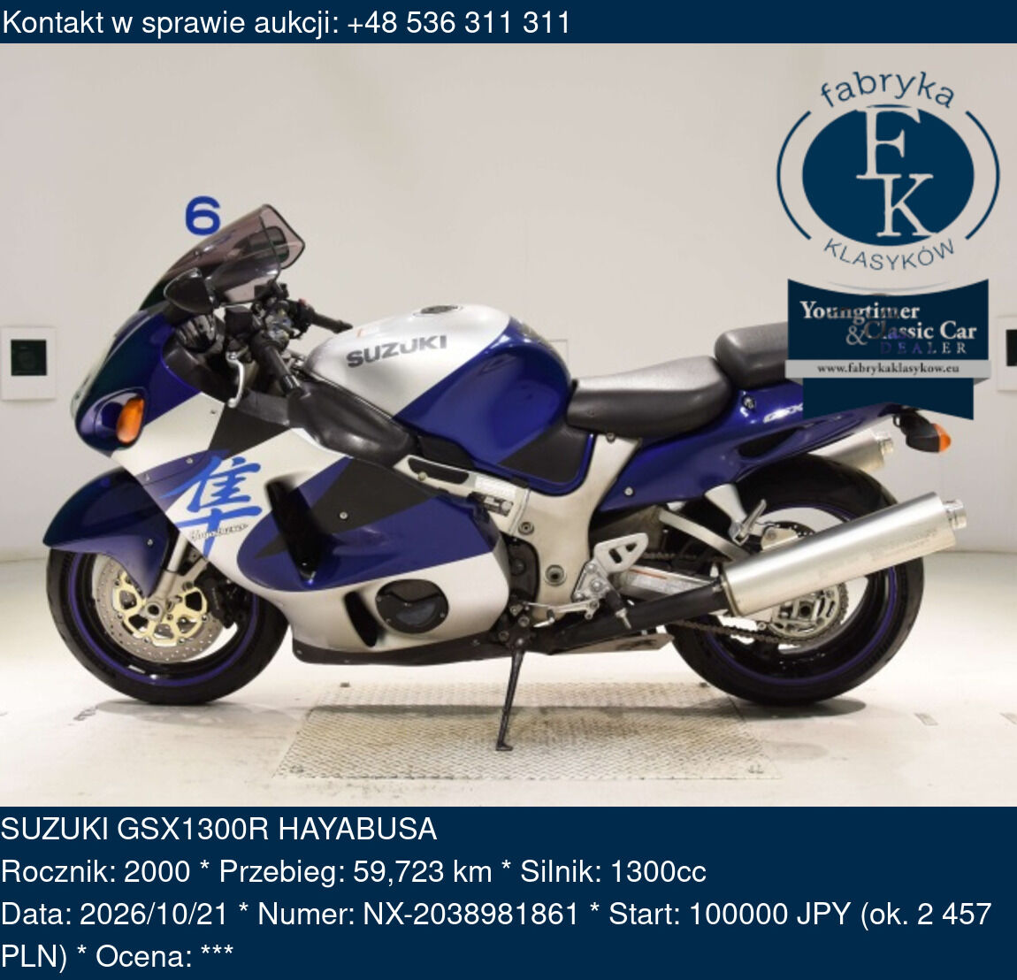 SUZUKI GSX1300R HAYABUSA 2000 - zdjęcie 2