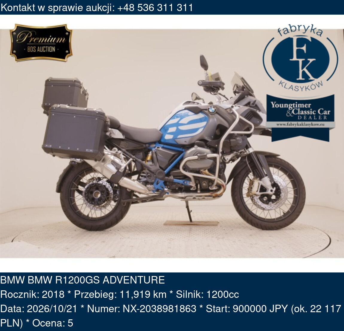 BMW BMW R1200GS ADVENTURE 2018 - zdjęcie 2