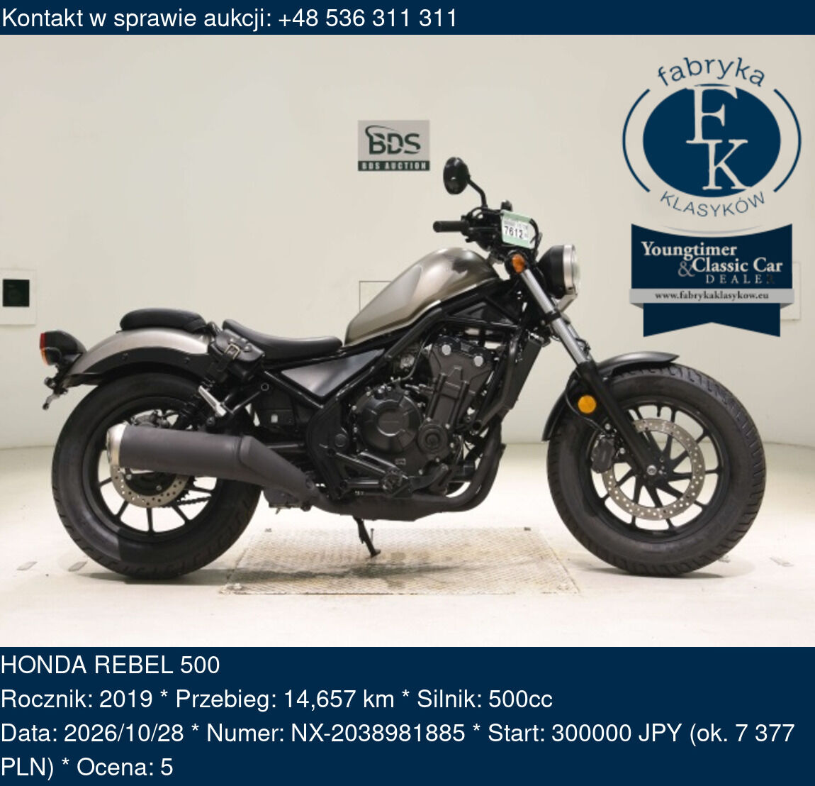 HONDA REBEL 500 2019 - zdjęcie 2