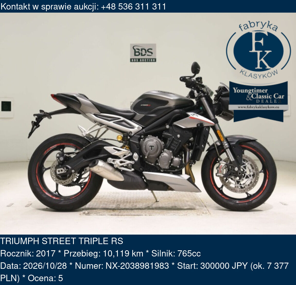 TRIUMPH STREET TRIPLE RS 2017 - zdjęcie 2