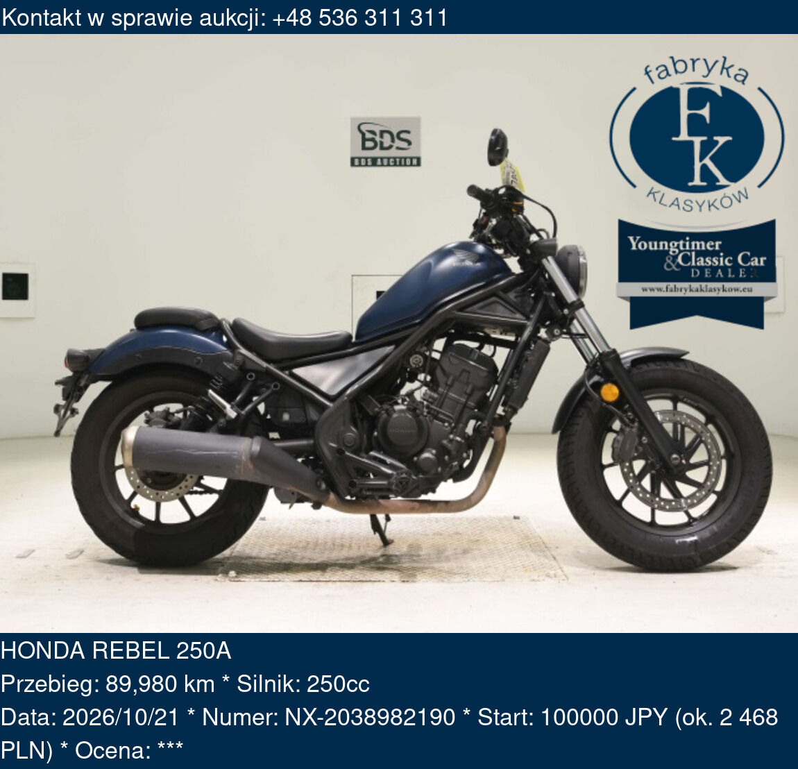 HONDA REBEL 250A  - zdjęcie 2