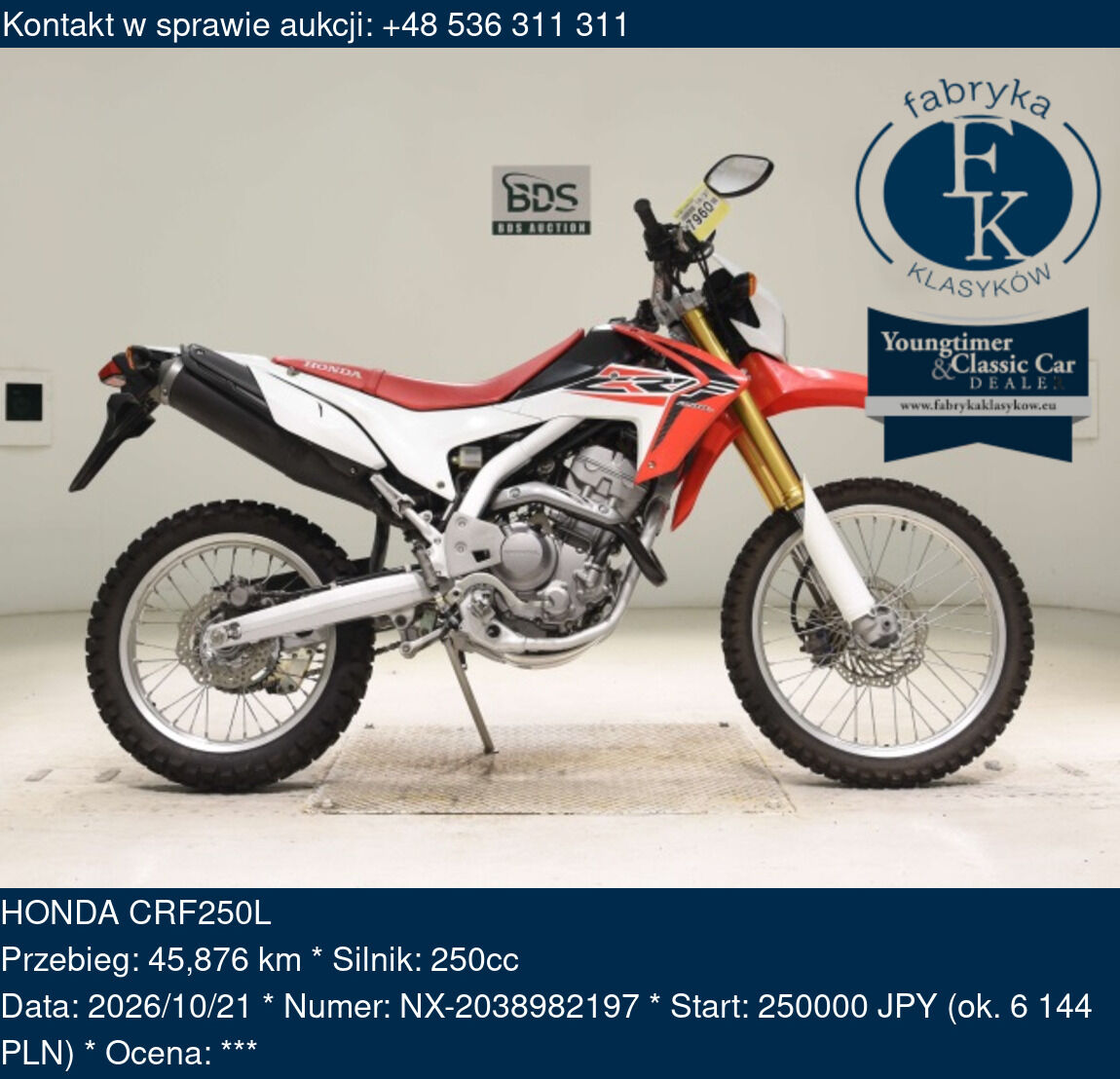 HONDA CRF250L  - zdjęcie 2