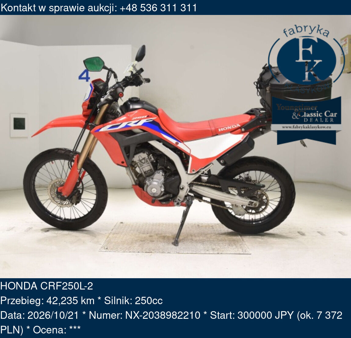 HONDA CRF250L-2  - zdjęcie 2