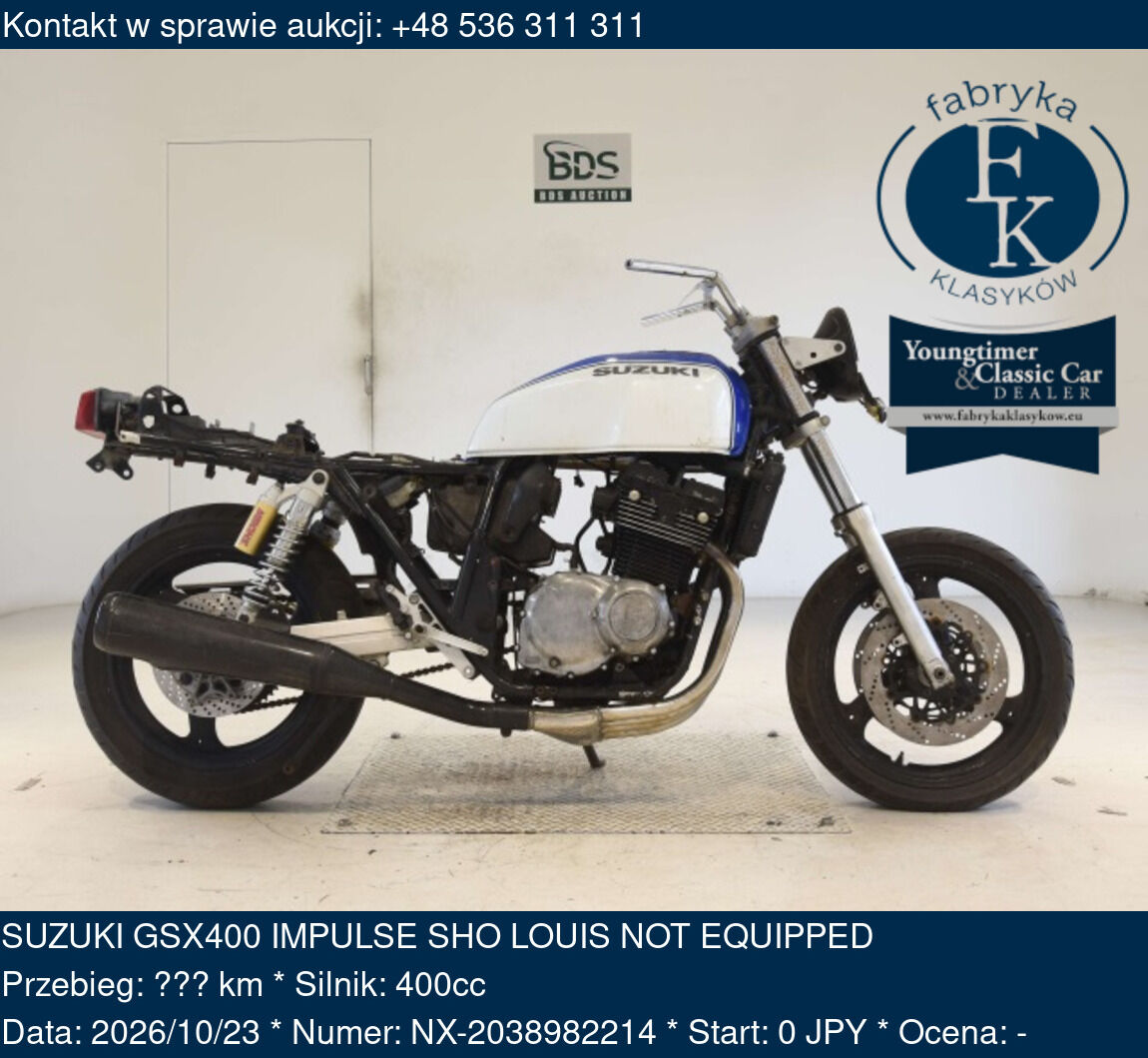 SUZUKI GSX400 IMPULSE SHO LOUIS NOT EQUIPPED  - zdjęcie 2