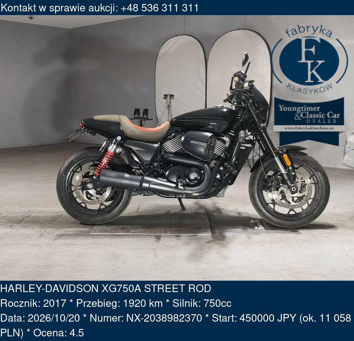 HARLEY-DAVIDSON XG750A STREET ROD 2017 - zdjęcie 2
