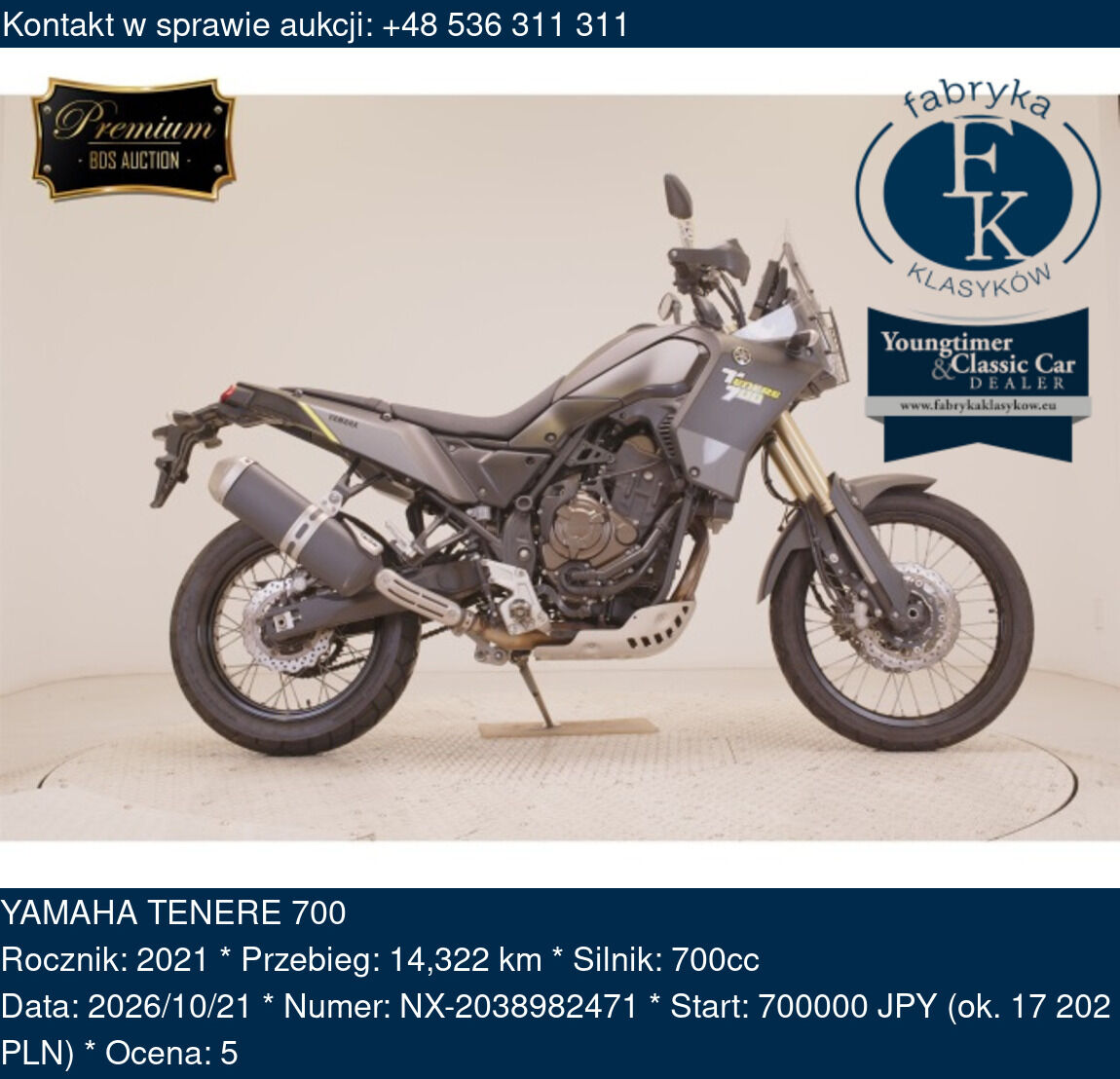 YAMAHA TENERE 700 2021 - zdjęcie 2