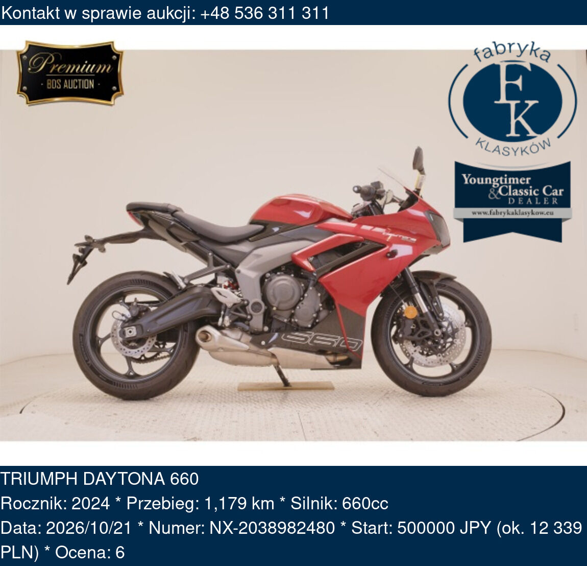 TRIUMPH DAYTONA 660 2024 - zdjęcie 2