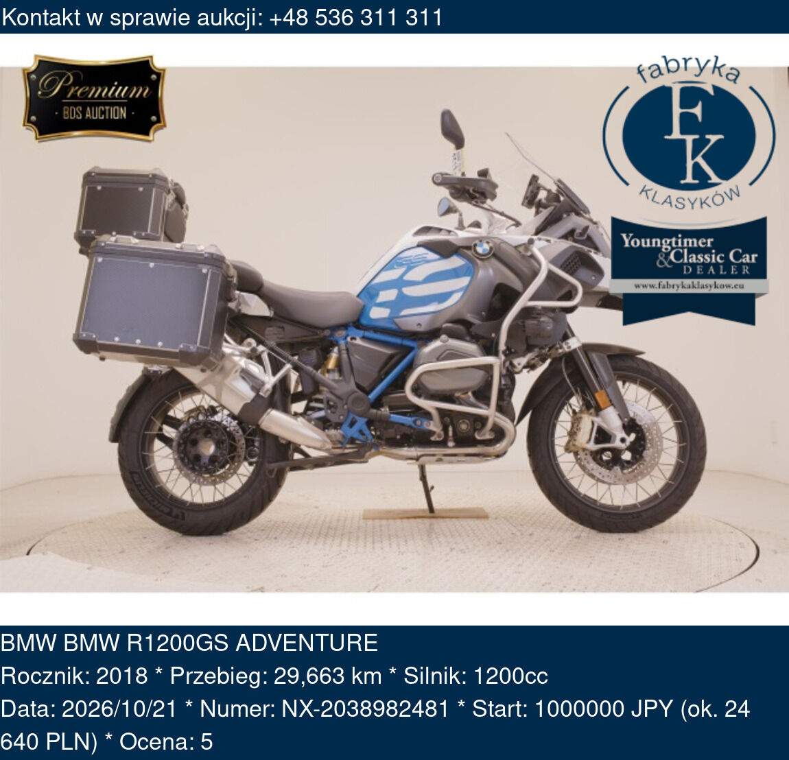 BMW BMW R1200GS ADVENTURE 2018 - zdjęcie 2