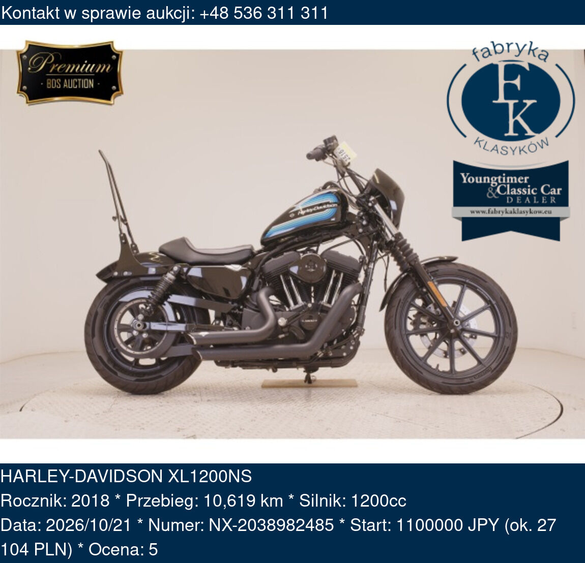 HARLEY-DAVIDSON XL1200NS 2018 - zdjęcie 2