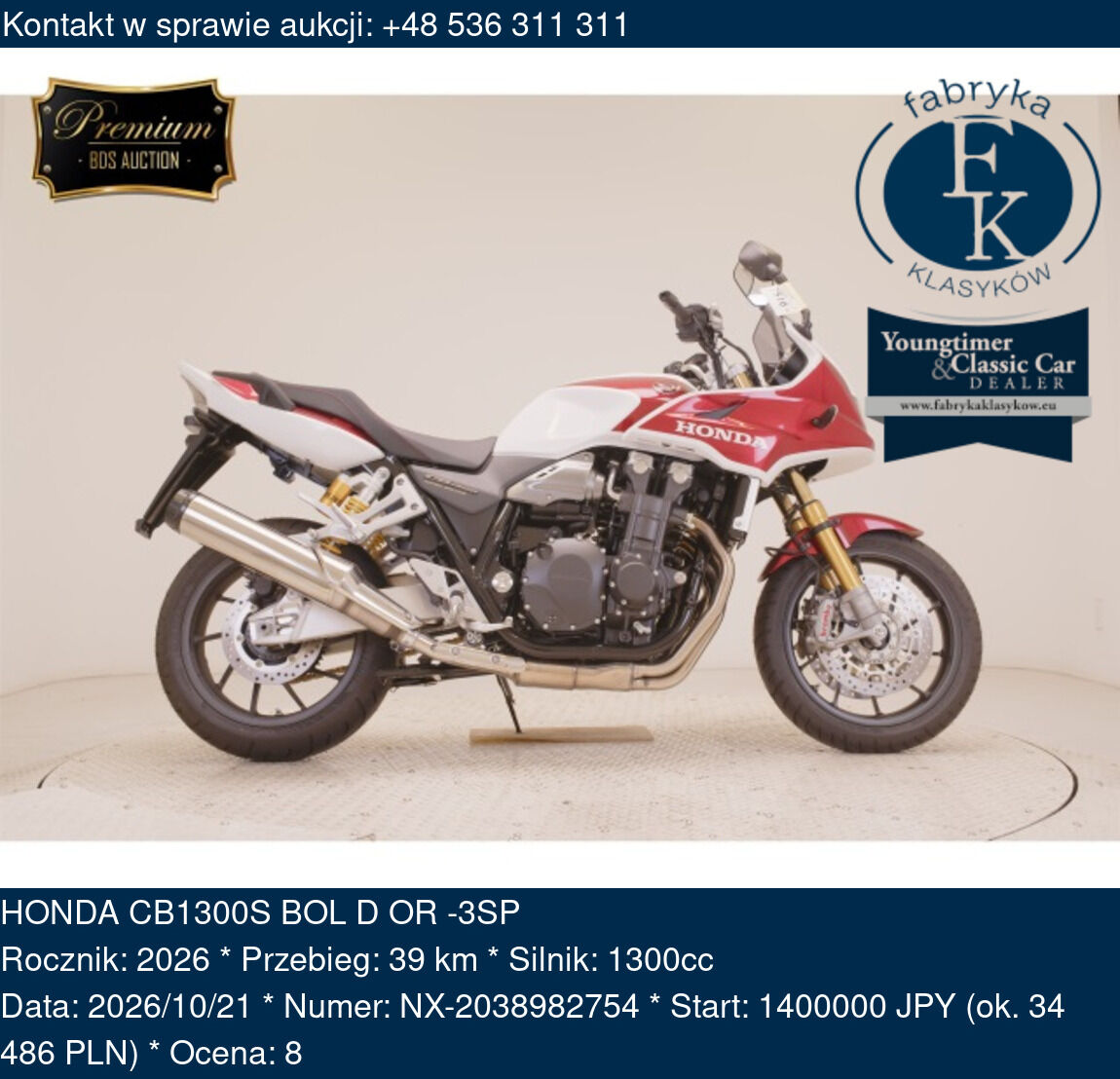 HONDA CB1300S BOL D OR -3SP 2026 - zdjęcie 2