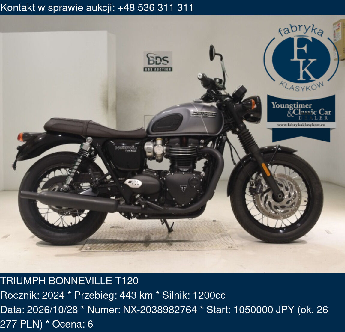 TRIUMPH BONNEVILLE T120 2024 - zdjęcie 2