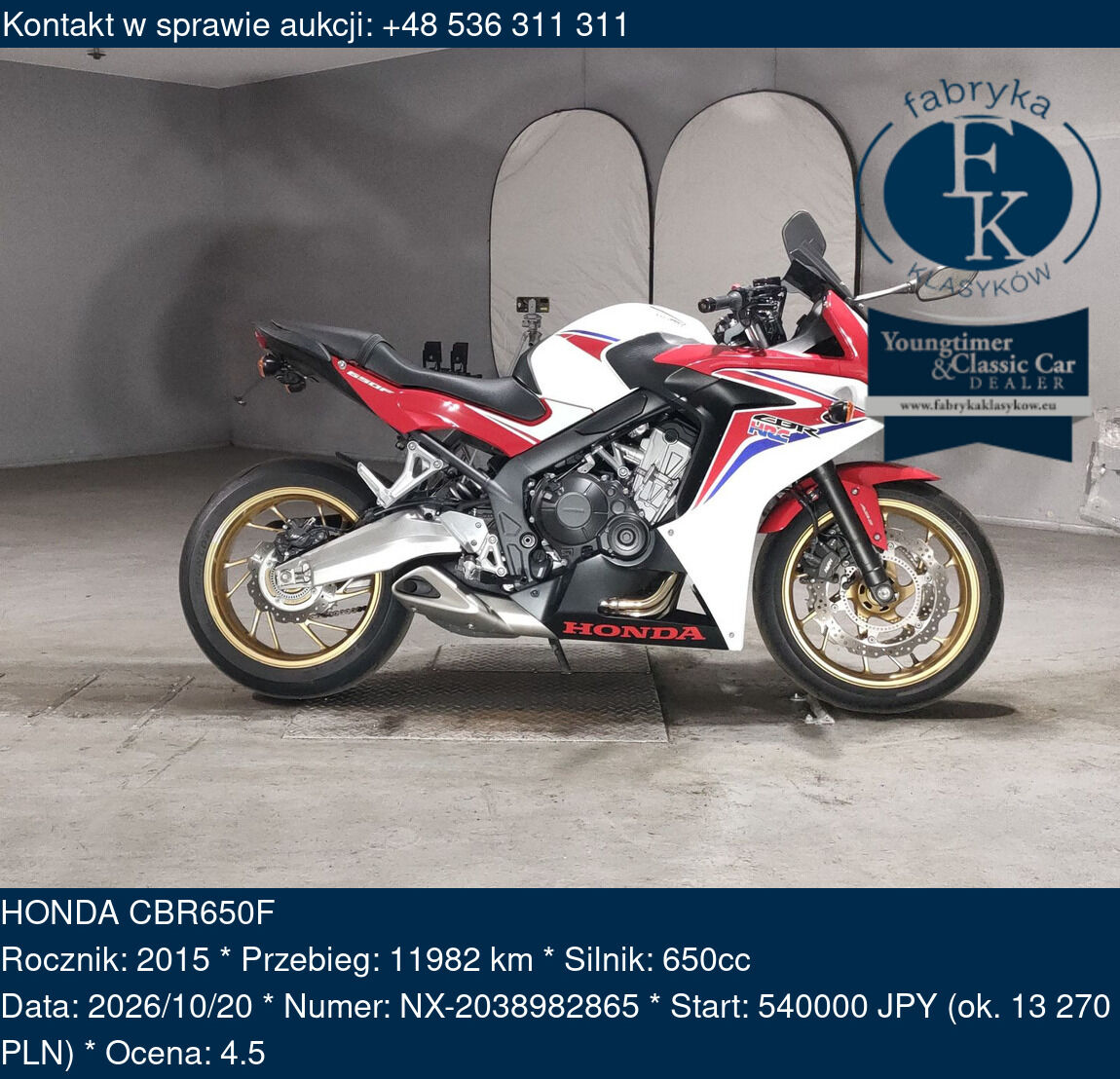 HONDA CBR650F 2015 - zdjęcie 2