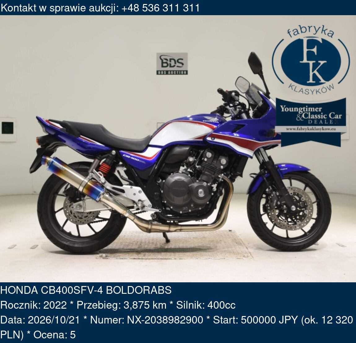 HONDA CB400SFV-4 BOLDORABS 2022 - zdjęcie 2