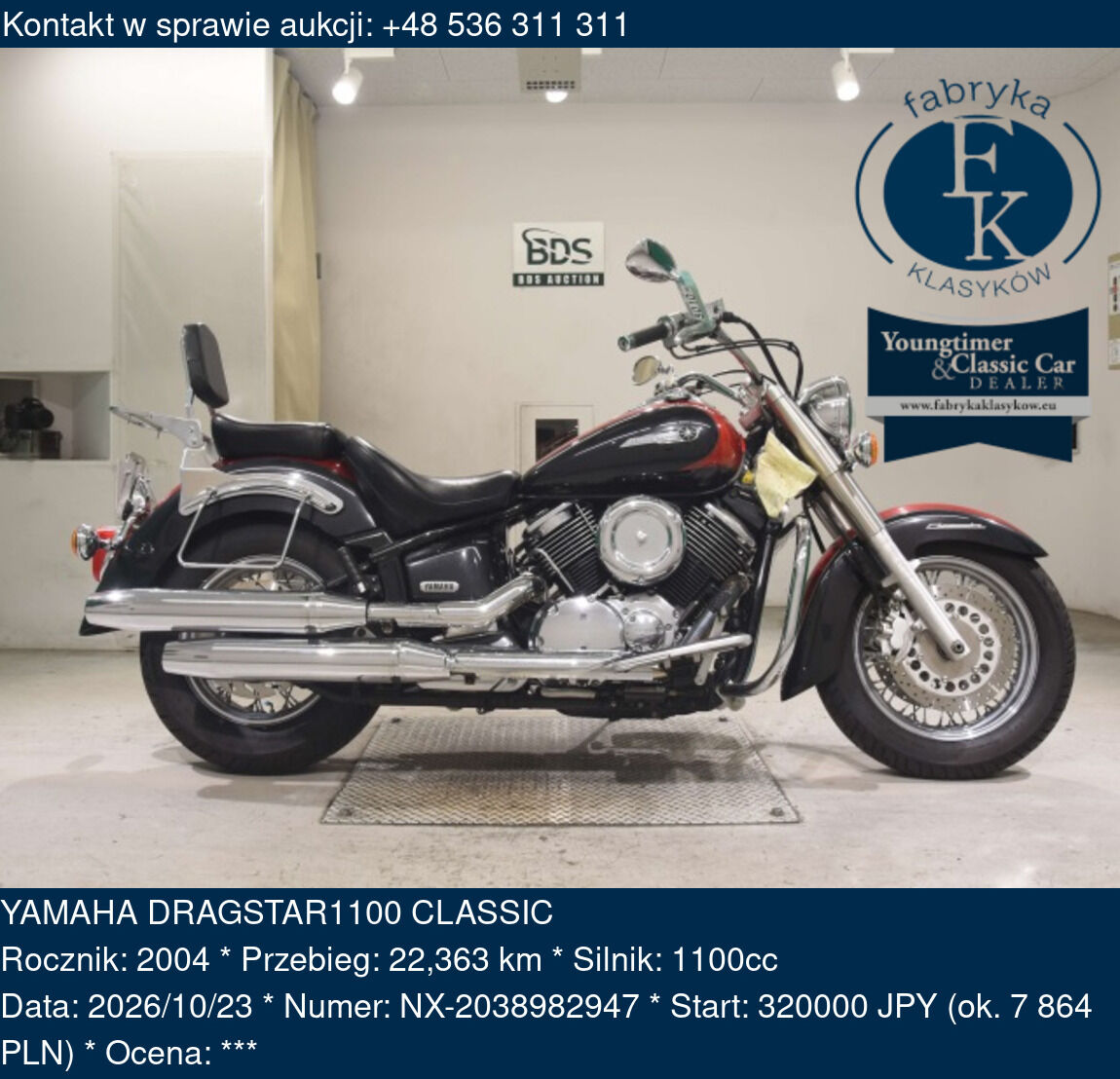 YAMAHA DRAGSTAR1100 CLASSIC 2004 - zdjęcie 2