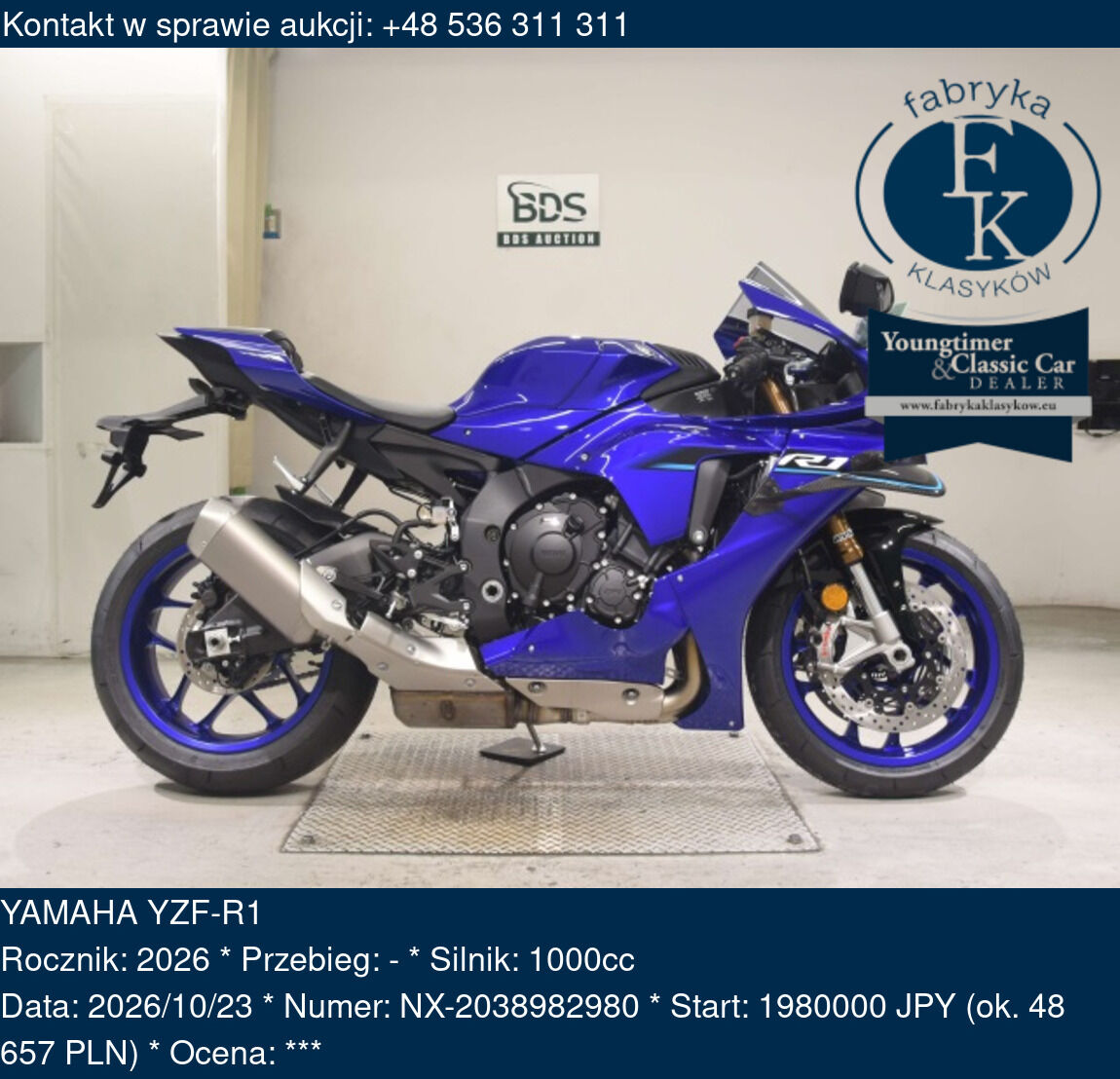 YAMAHA YZF-R1 2026 - zdjęcie 2
