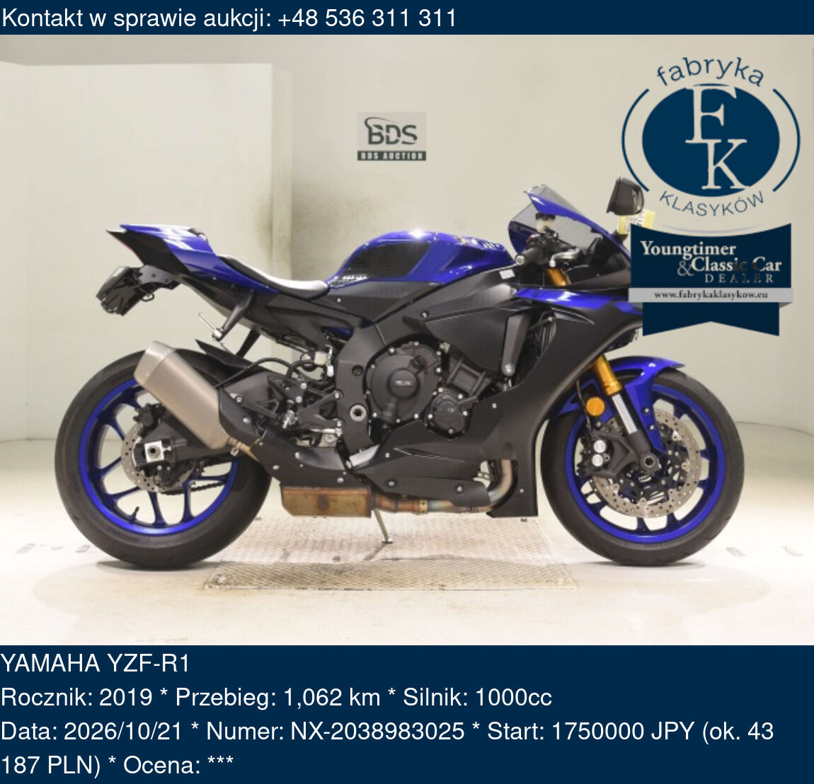 YAMAHA YZF-R1 2019 - zdjęcie 2