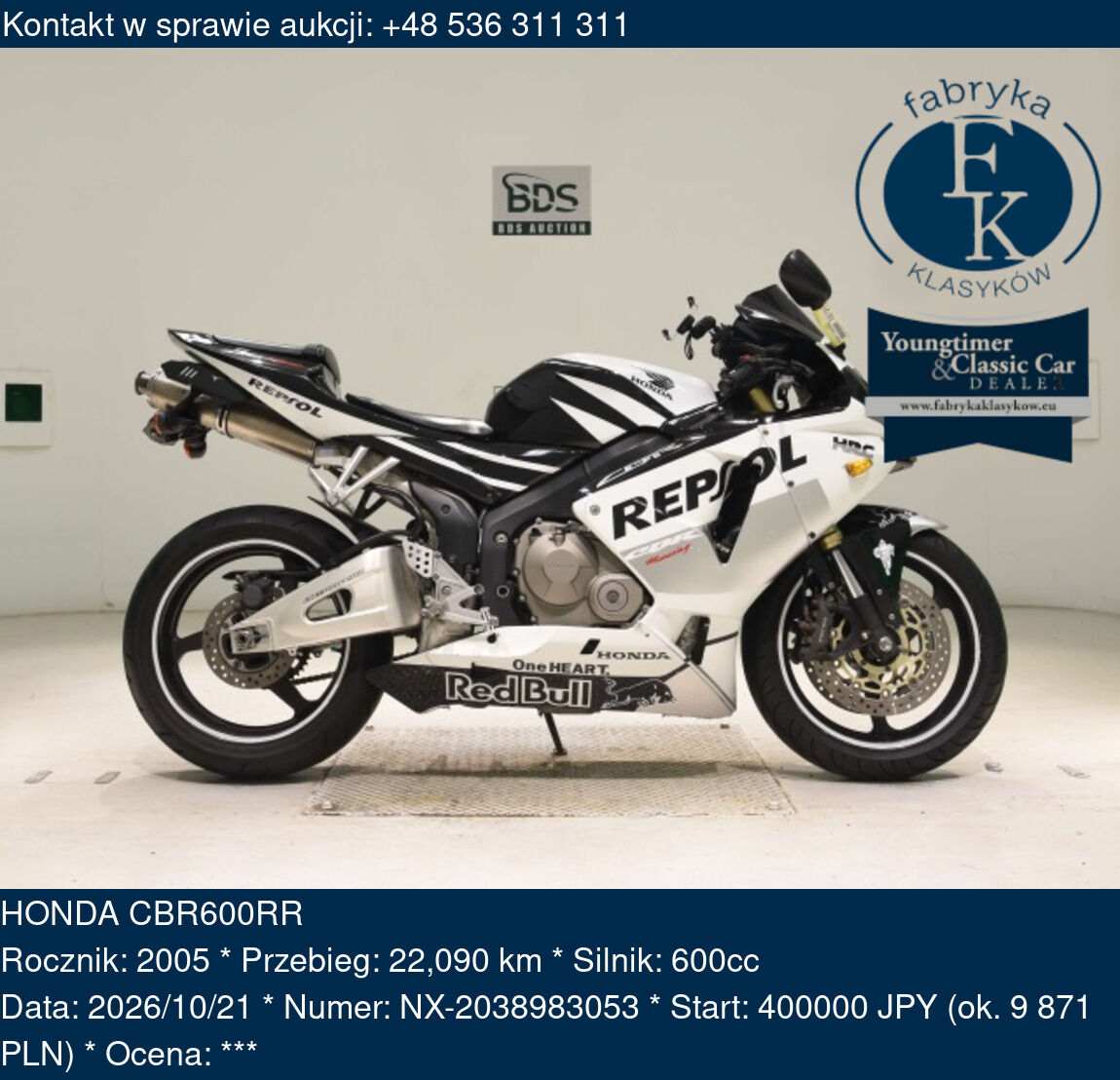 HONDA CBR600RR 2005 - zdjęcie 2
