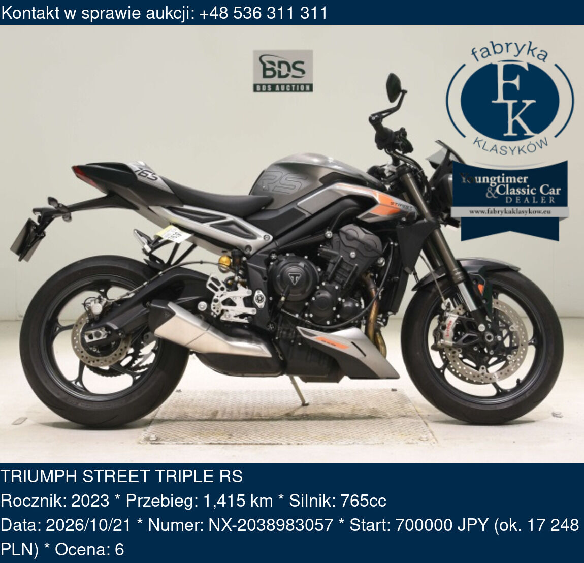 TRIUMPH STREET TRIPLE RS 2023 - zdjęcie 2