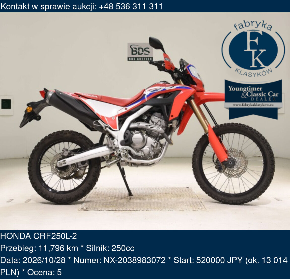 HONDA CRF250L-2  - zdjęcie 2