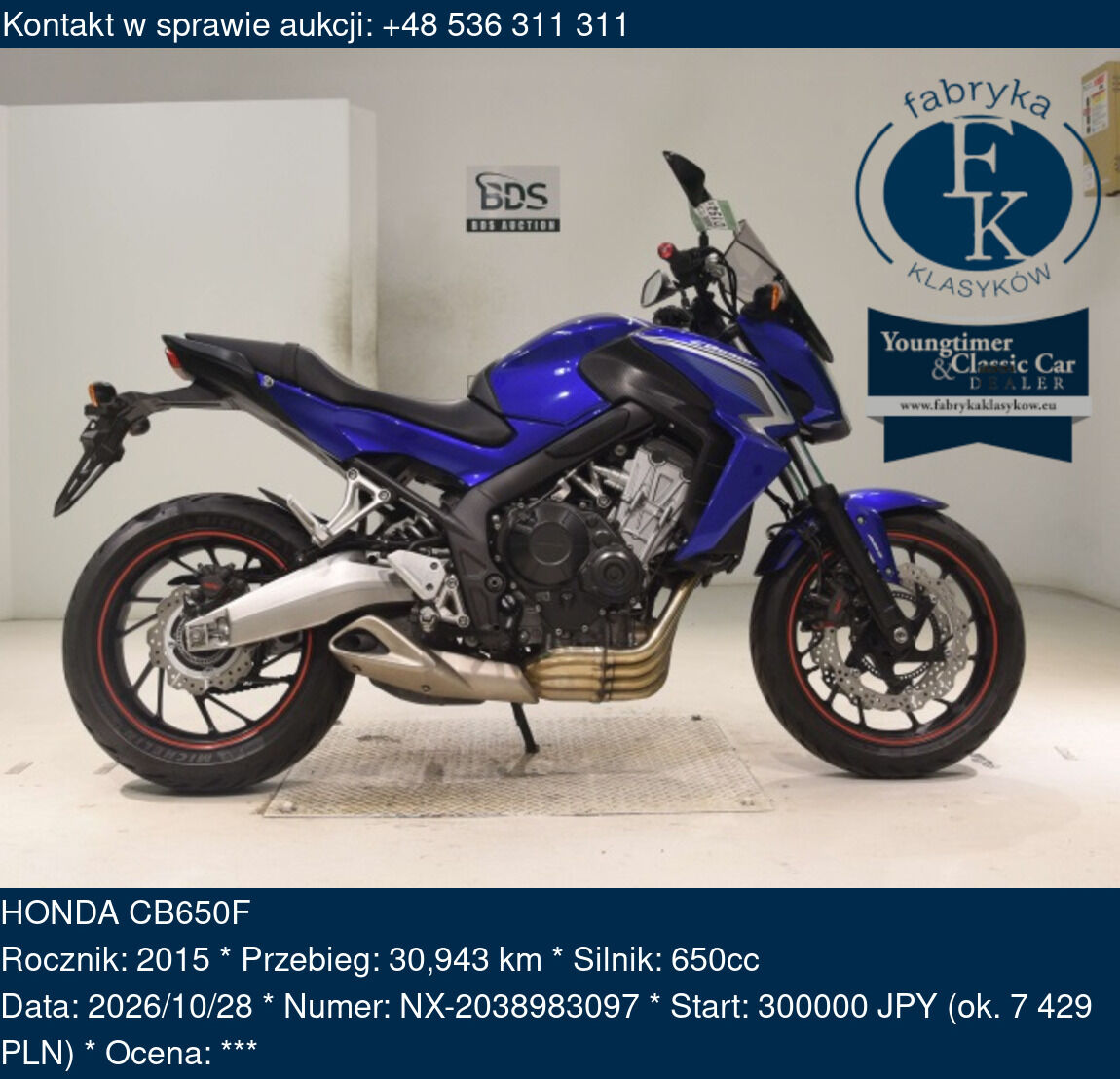 HONDA CB650F 2015 - zdjęcie 2