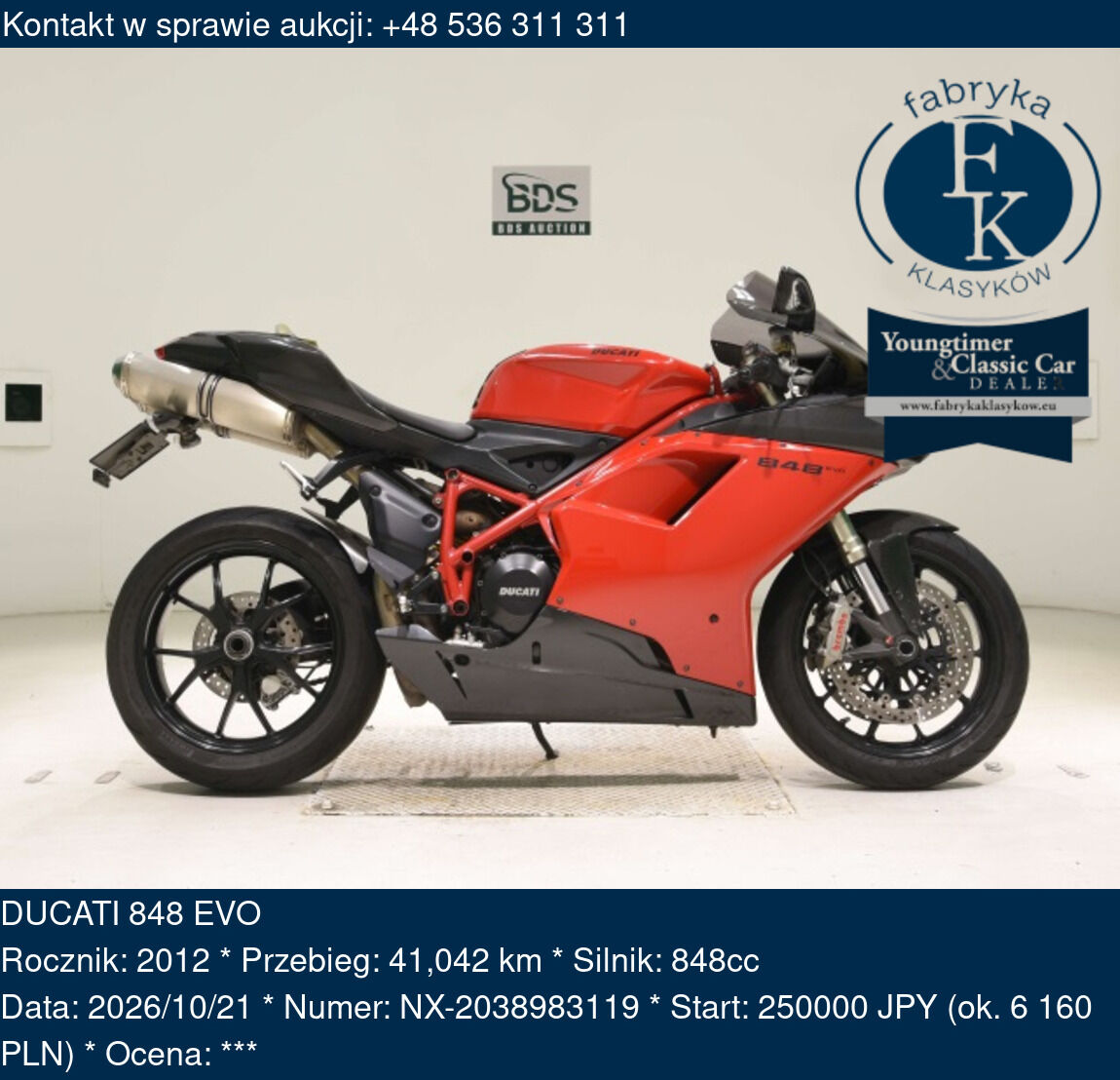 DUCATI 848 EVO 2012 - zdjęcie 2