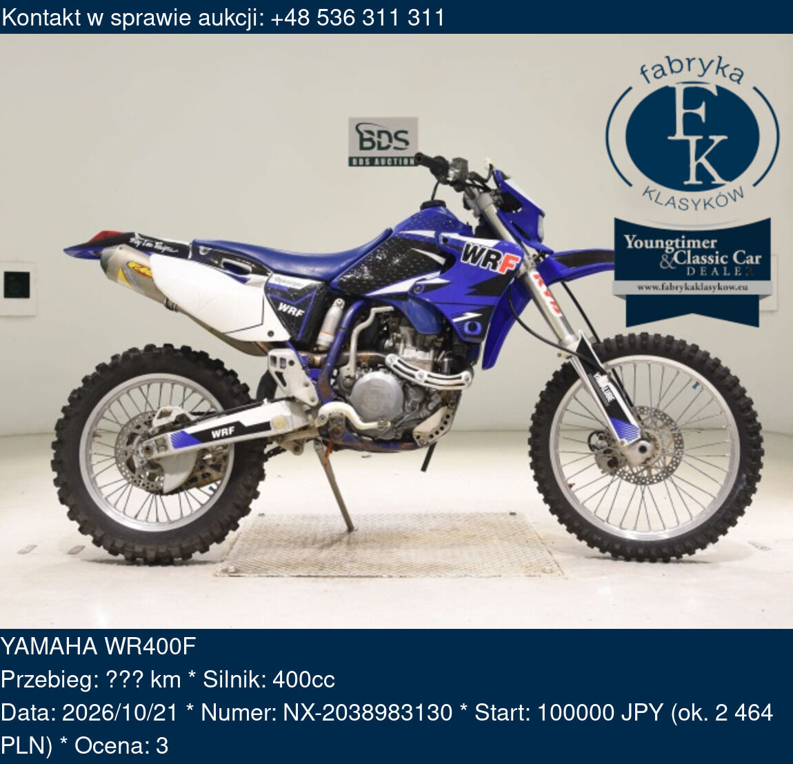 YAMAHA WR400F - zdjęcie 2