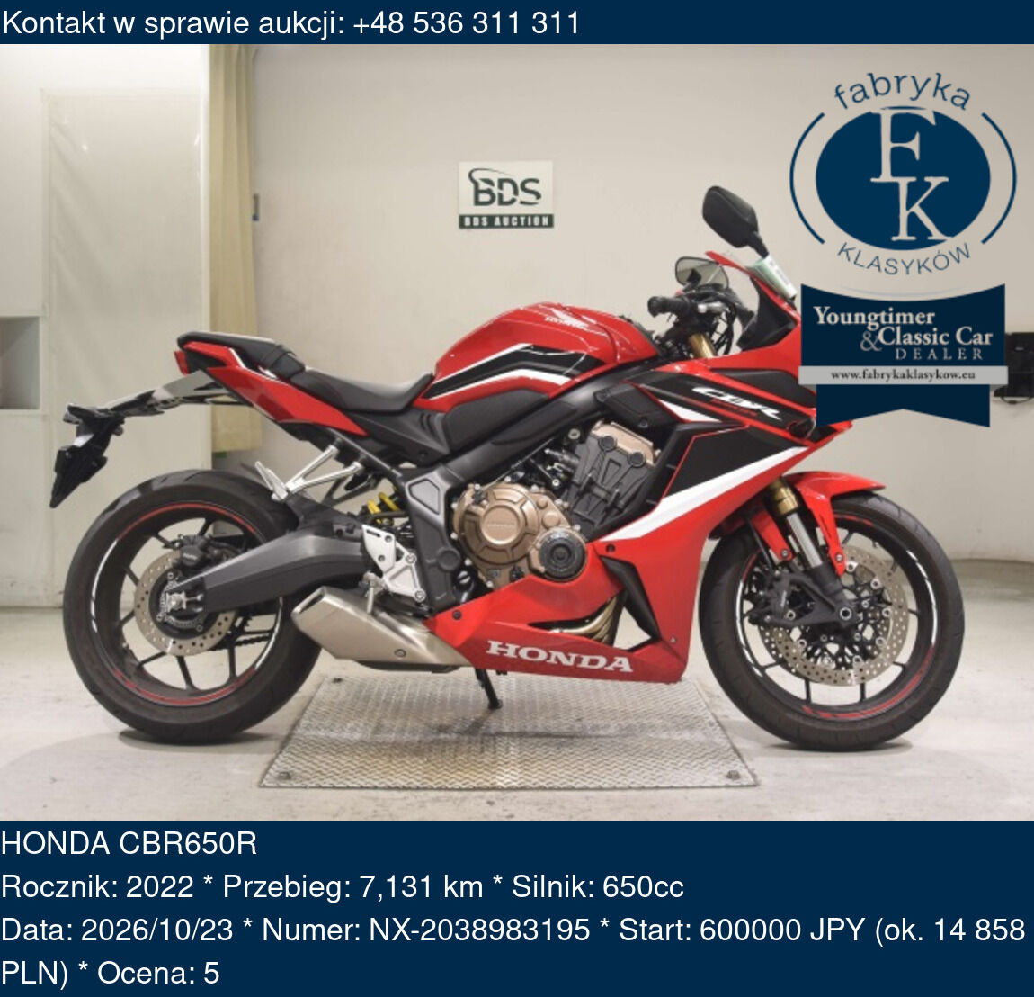 HONDA CBR650R 2022 - zdjęcie 2