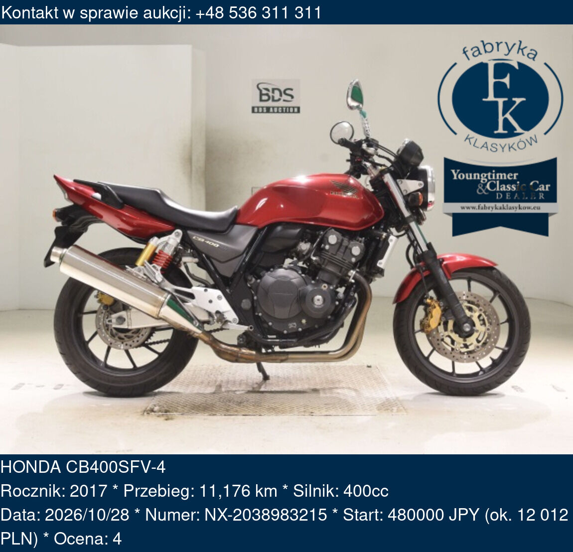 HONDA CB400SFV-4 2017 - zdjęcie 2