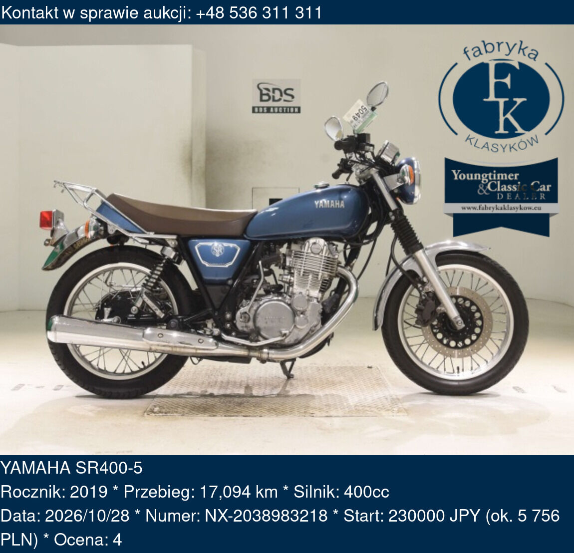 YAMAHA SR400-5 2019 - zdjęcie 2