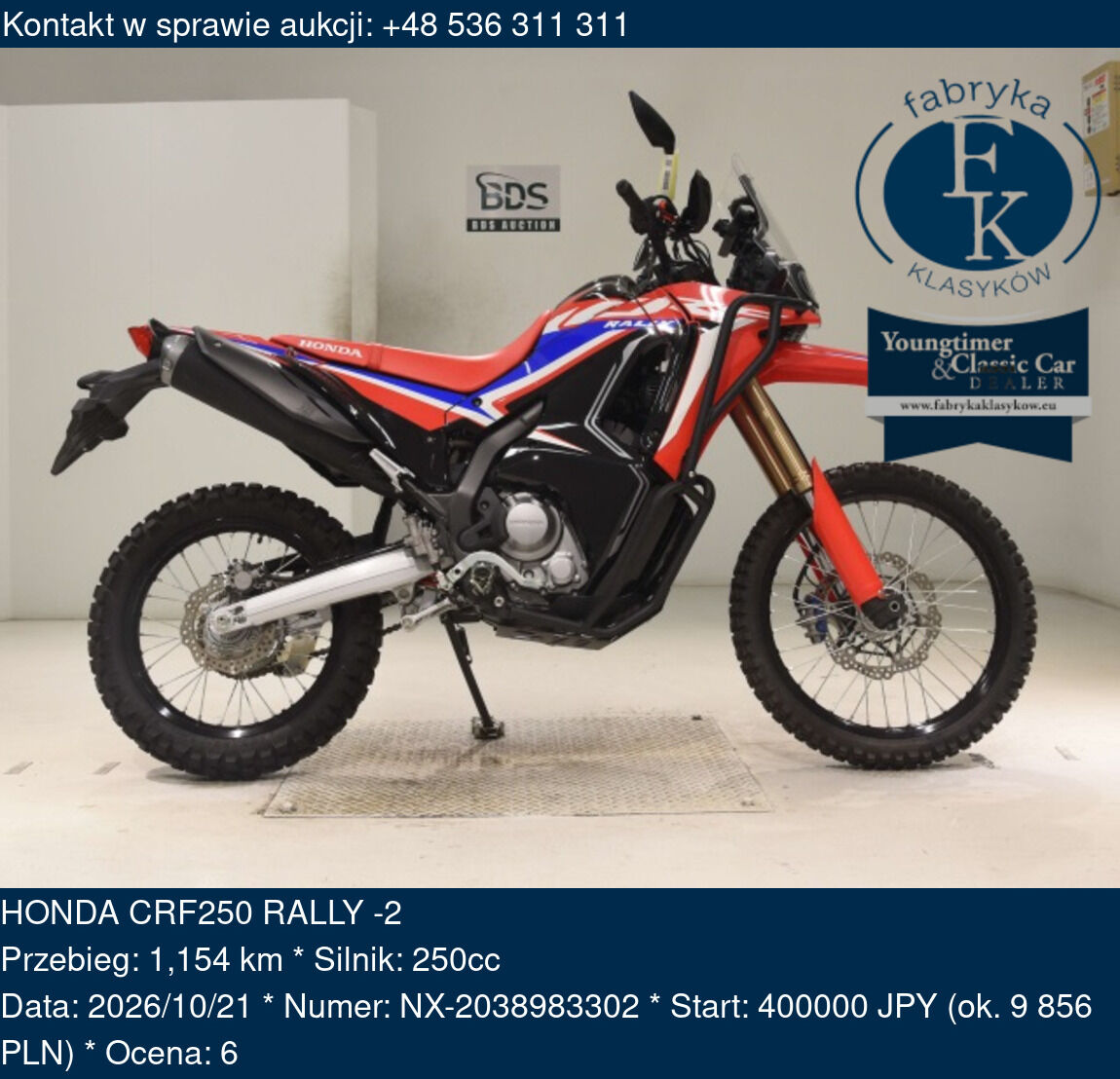 HONDA CRF250 RALLY -2  - zdjęcie 2