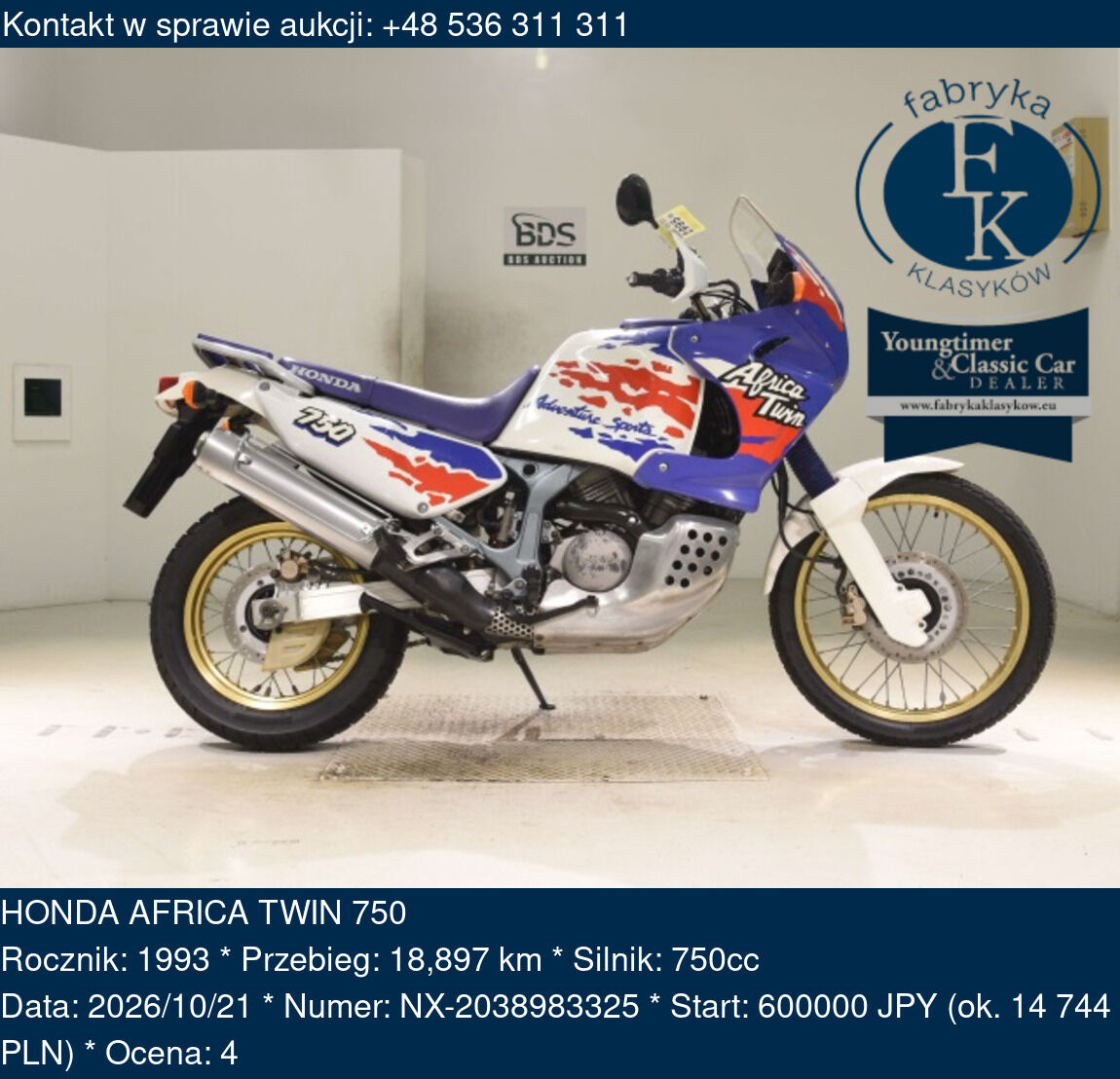 HONDA AFRICA TWIN 750 1993 - zdjęcie 2