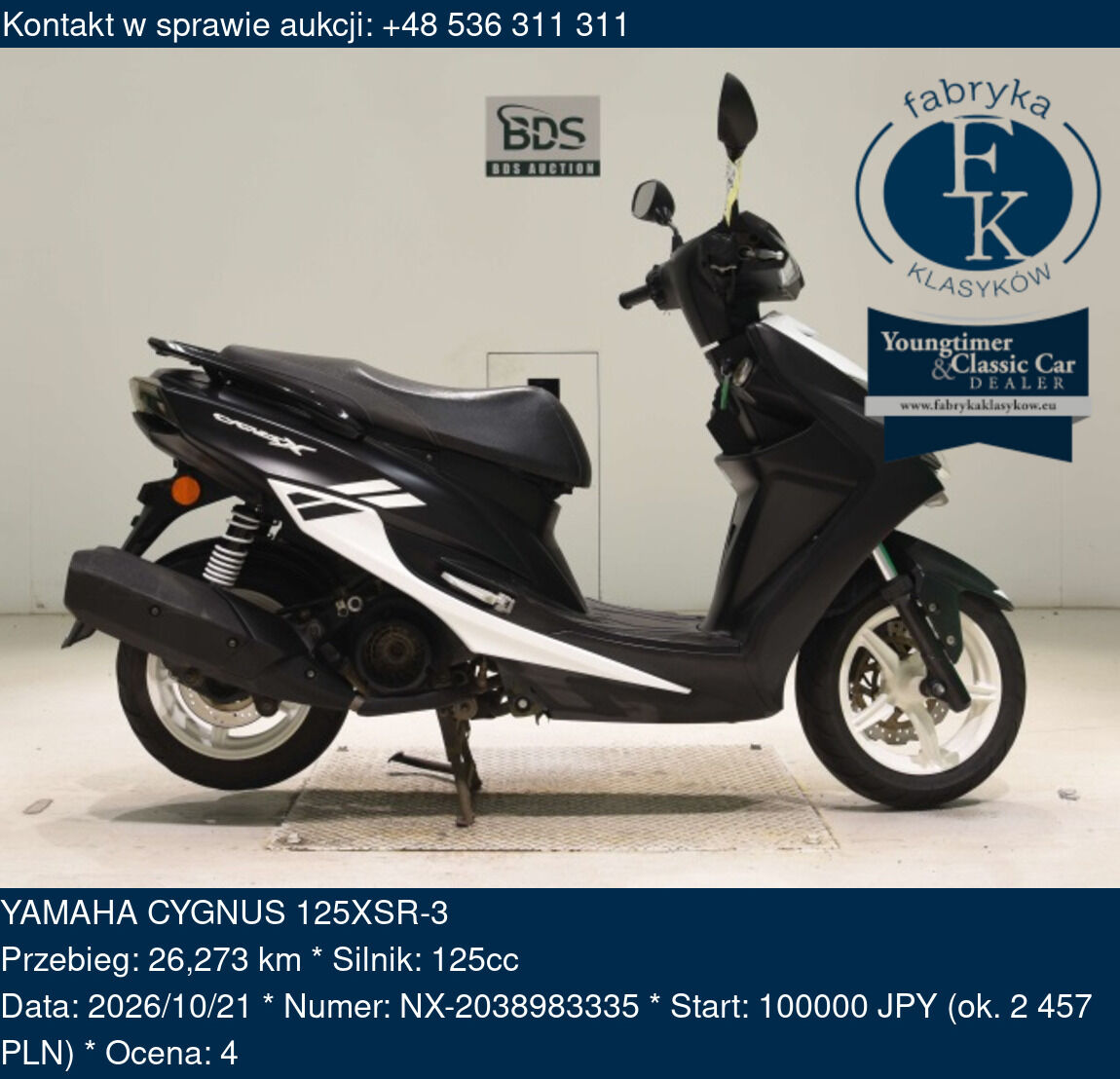 YAMAHA CYGNUS 125XSR-3  - zdjęcie 2
