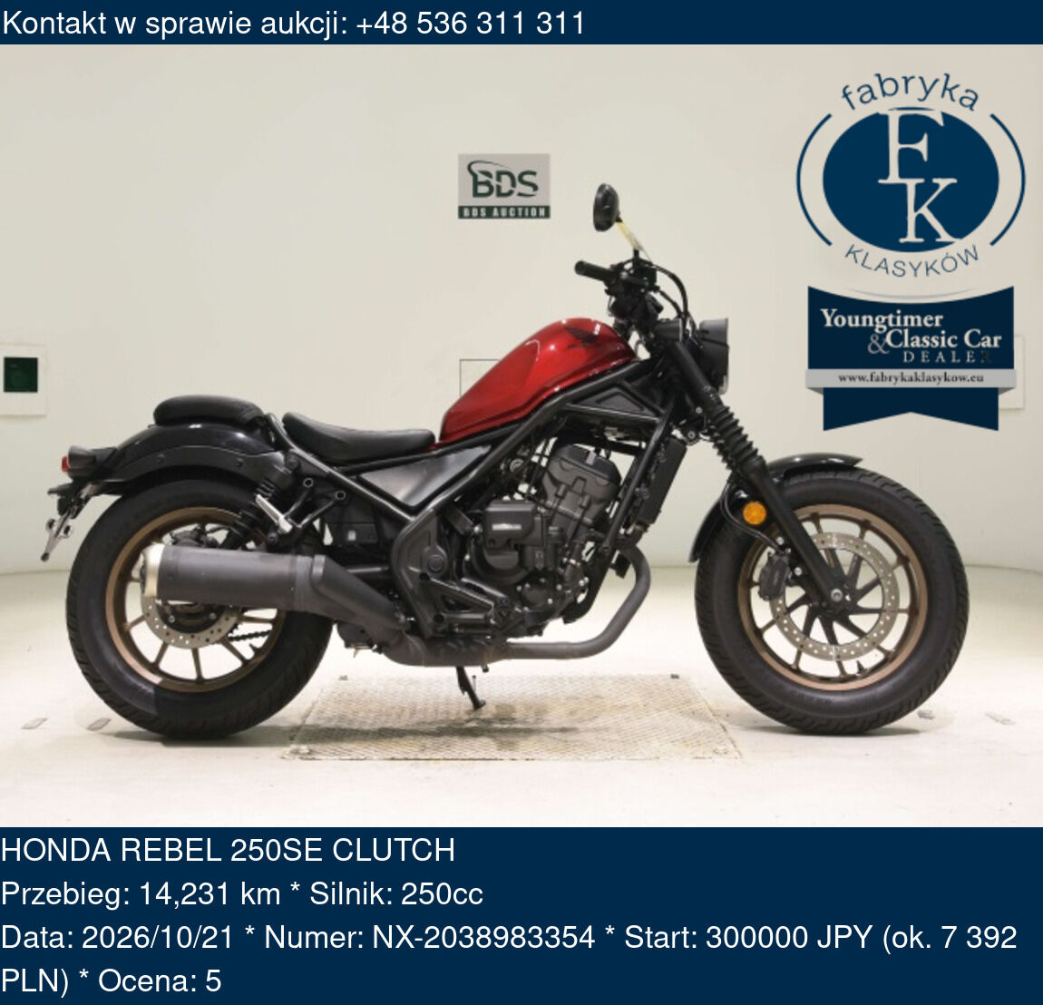 HONDA REBEL 250SE CLUTCH  - zdjęcie 2