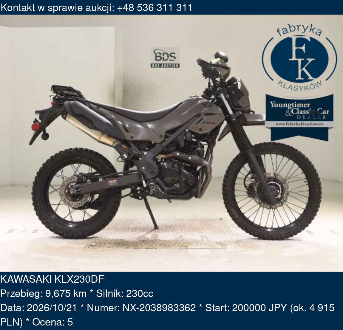 KAWASAKI KLX230DF  - zdjęcie 2