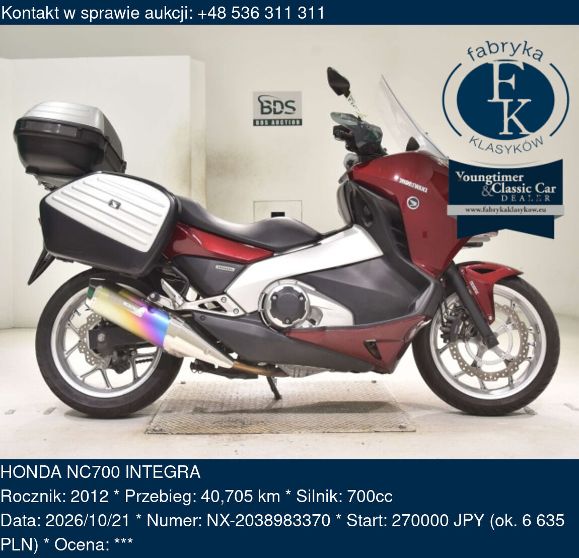 HONDA NC700 INTEGRA 2012 - zdjęcie 2