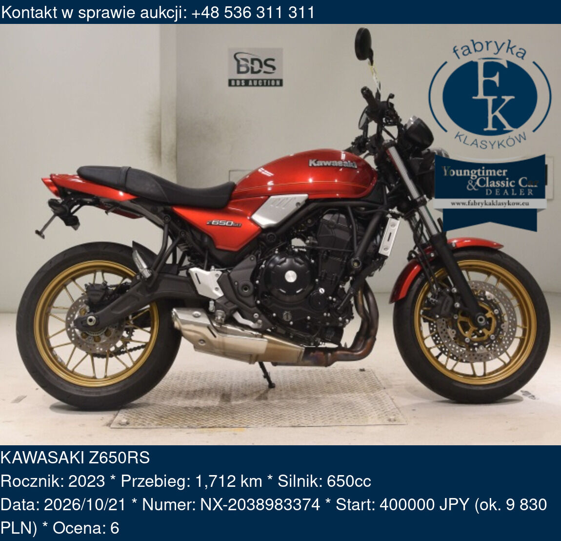 KAWASAKI Z650RS 2023 - zdjęcie 2