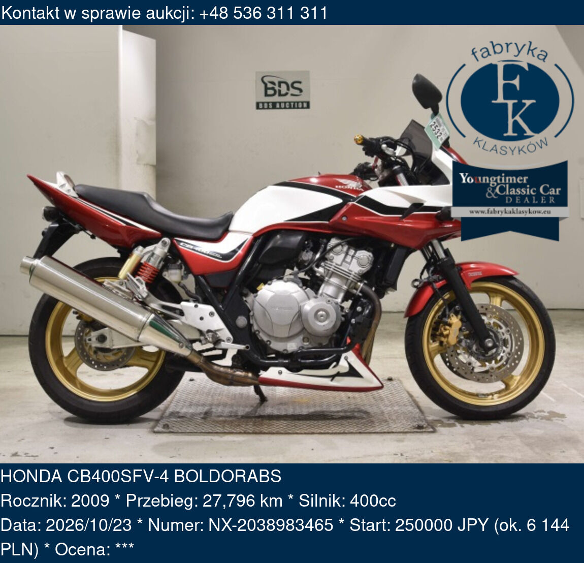 HONDA CB400SFV-4 BOLDORABS 2009 - zdjęcie 2
