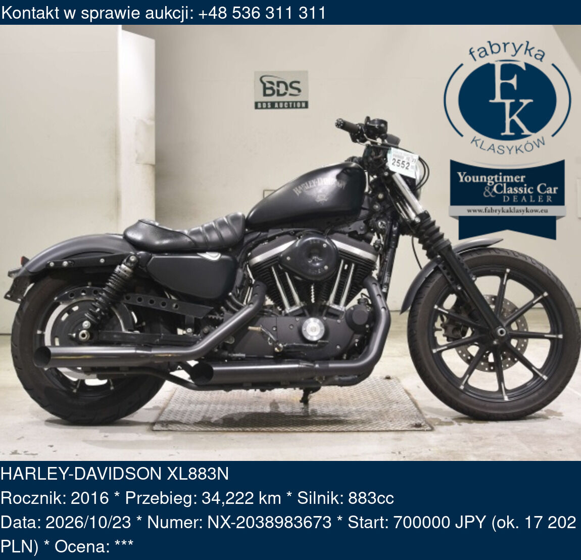 HARLEY-DAVIDSON XL883N 2016 - zdjęcie 2