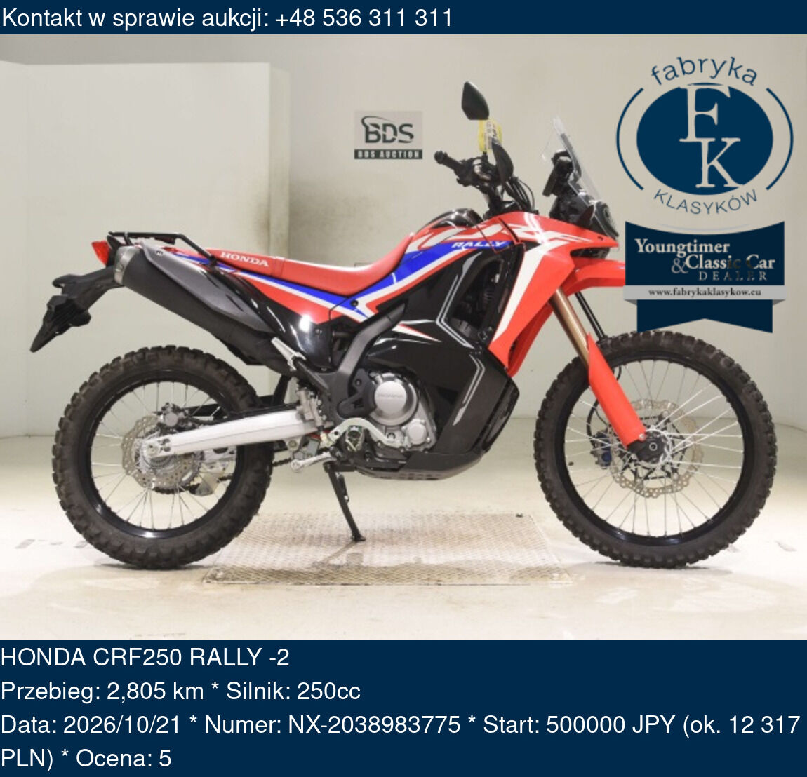 HONDA CRF250 RALLY -2 - zdjęcie 2