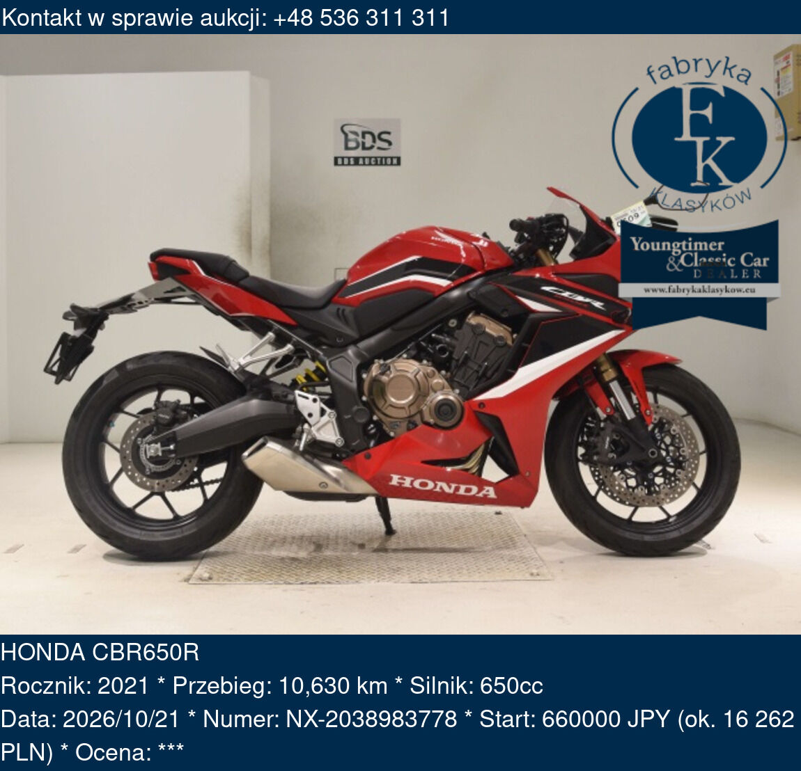 HONDA CBR650R 2021 - zdjęcie 2