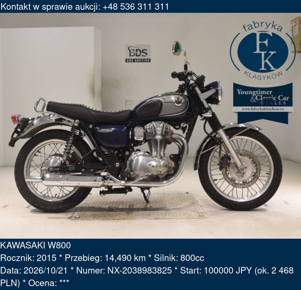 KAWASAKI W800 2015 - zdjęcie 2