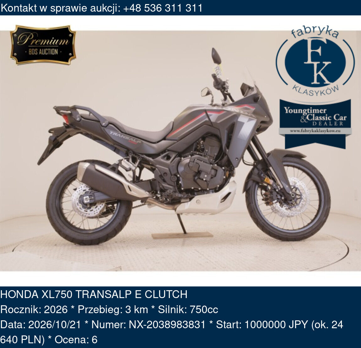 HONDA XL750 TRANSALP E CLUTCH 2026 - zdjęcie 2