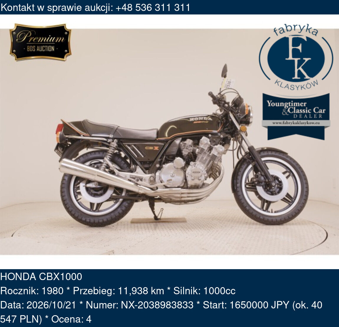 HONDA CBX1000 1980 - zdjęcie 2